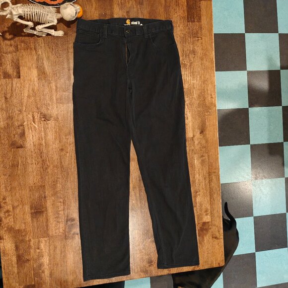 Carhartt Canvas Rugged Flex Pants Mens Size 36x36 Relaxed Black 102517-001 - Picture 1 of 6